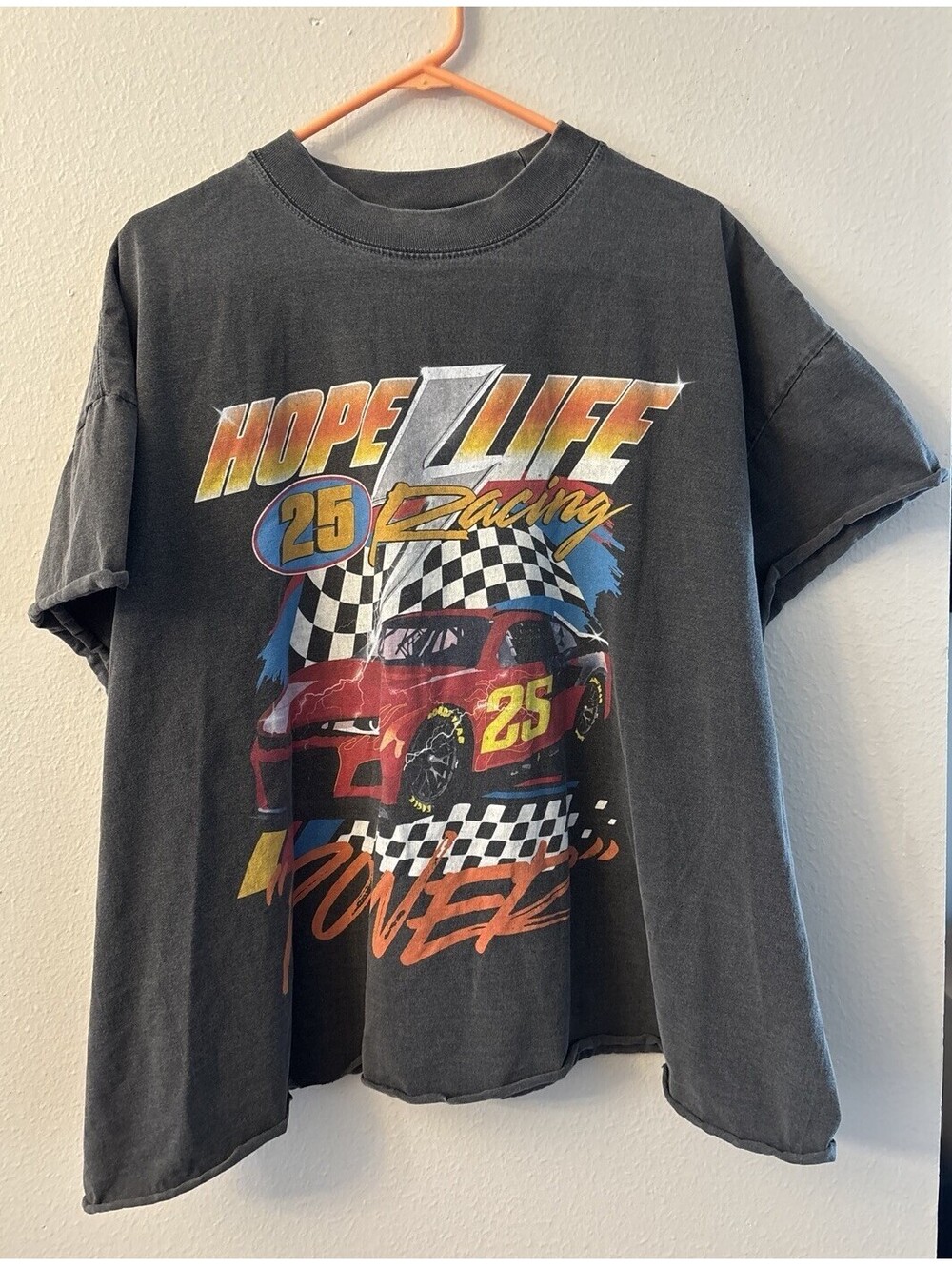 Shaka Wear Heavy Drop Shoulder Grey 90’s Inspired Racing Tee Large